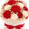 Elegancki duży flowerbox z mydeł glicerynowych — kobiecy zapachy perfum personalizacja