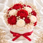Duży flowerbox mydlany XL bukiet kwiatów elegancki prezent podziękowanie