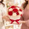 Elegancki duży flowerbox z mydeł glicerynowych — kobiecy zapachy perfum personalizacja