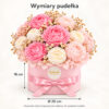 Elegancki duży flowerbox z mydeł glicerynowych — kobiecy zapachy perfum personalizacja